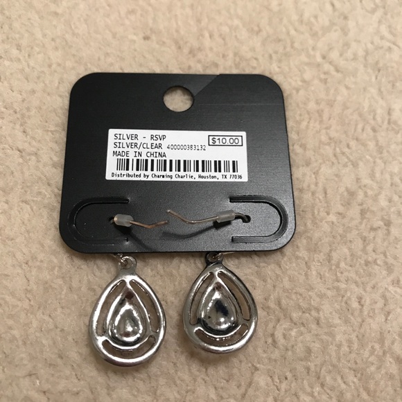 DONATED Teardrop Rhinestone Earrings - Picture 4 of 6